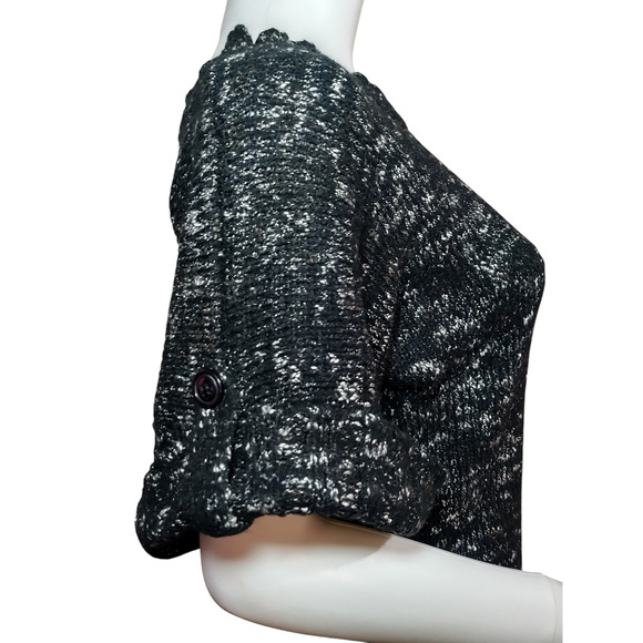 Sweater Project Sweater Short Sleeves Cuffed Pullover Knit Black Womens Large - Picture 4 of 9